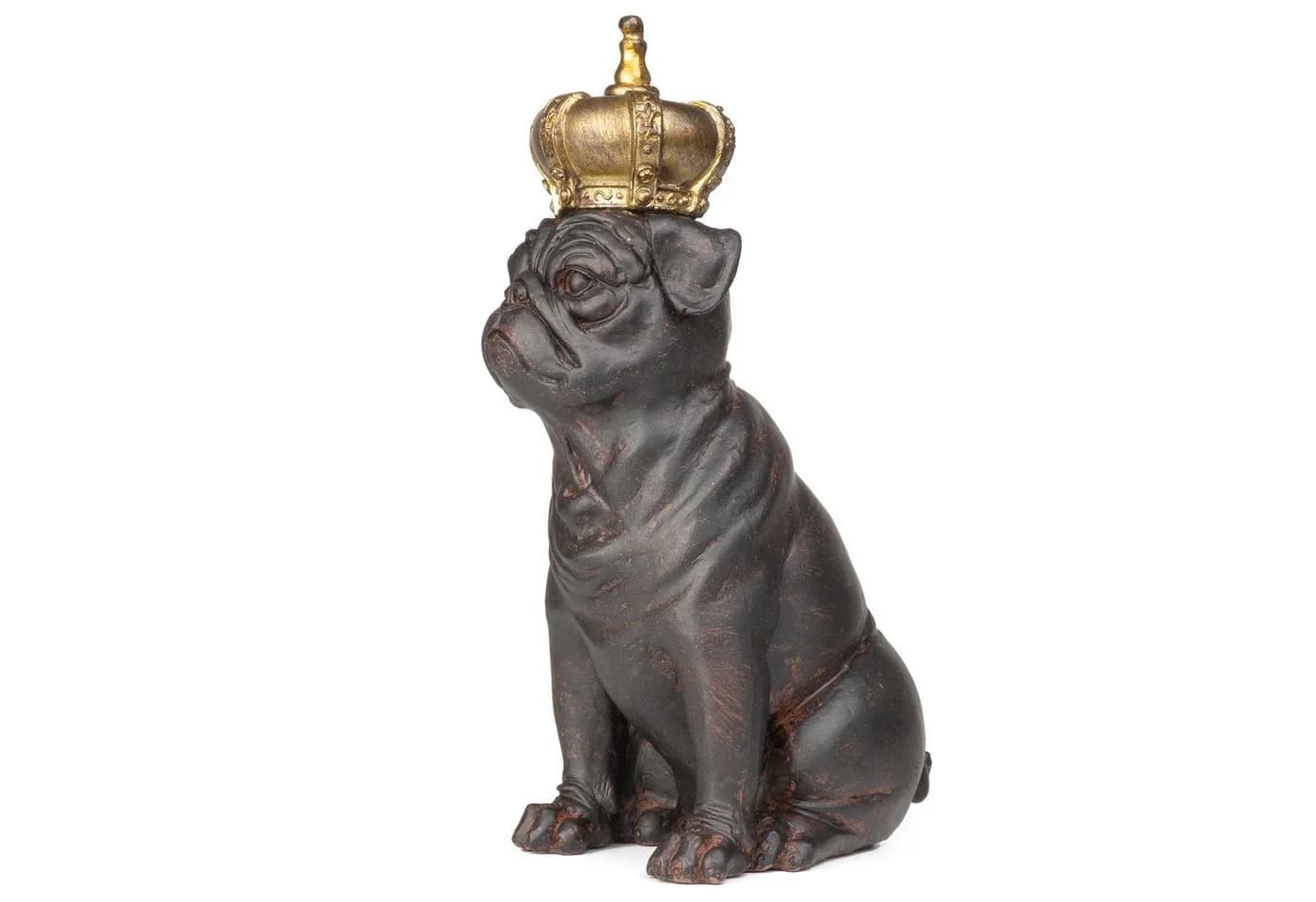 Moritz Dekofigur Mops-Hund mit Krone aus Polyresin Modern - Bild 4