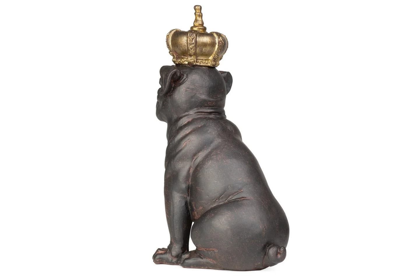 Moritz Dekofigur Mops-Hund mit Krone aus Polyresin Modern - Bild 5