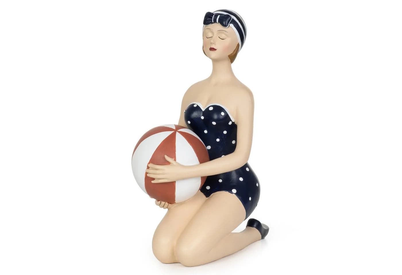 Moritz Deko-Figur Badenixe im Badeanzug mit Wasserball sitzend Maritime Deko - Bild 2