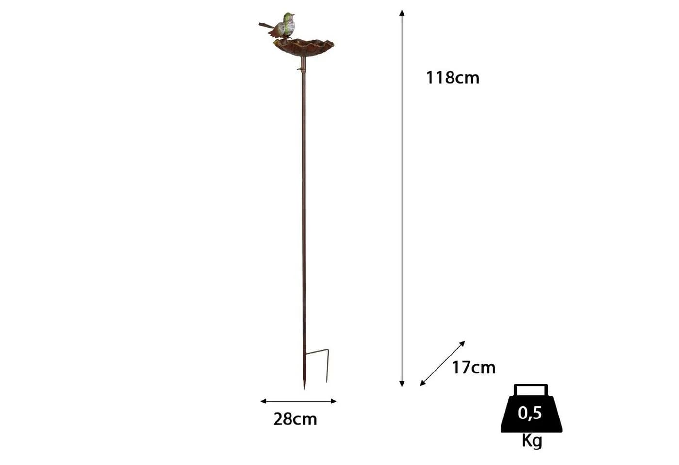 Moritz Gartenstecker Vogeltränke Grün mit Vogel - Bild 3