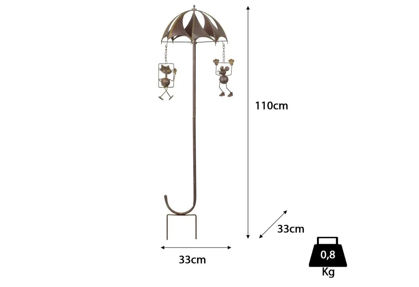 Moritz Gartenstecker Windspiel Mäuse Karussel Braun Metall - Bild 3