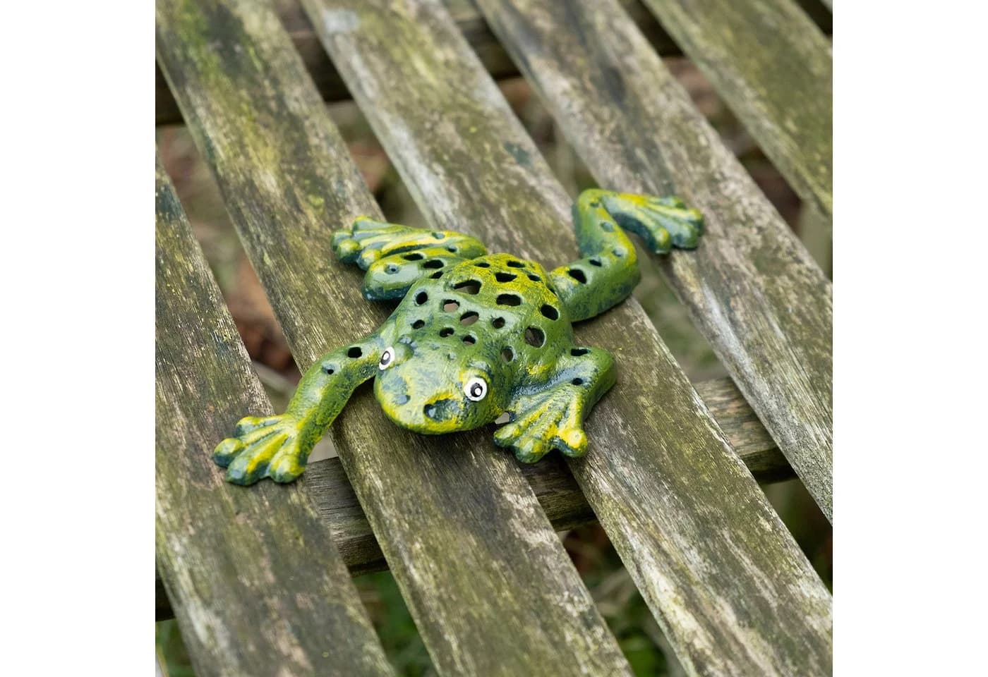 Moritz Dekofigur Frosch Gusseisen Grün 22 cm