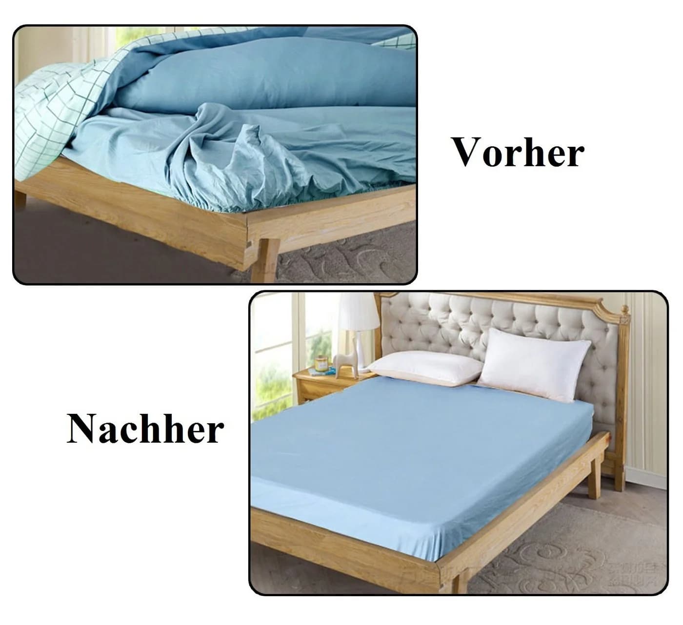 BAYLI Spannbettlaken Verstellbare Bettlakenspanner 4er Set - Bild 4