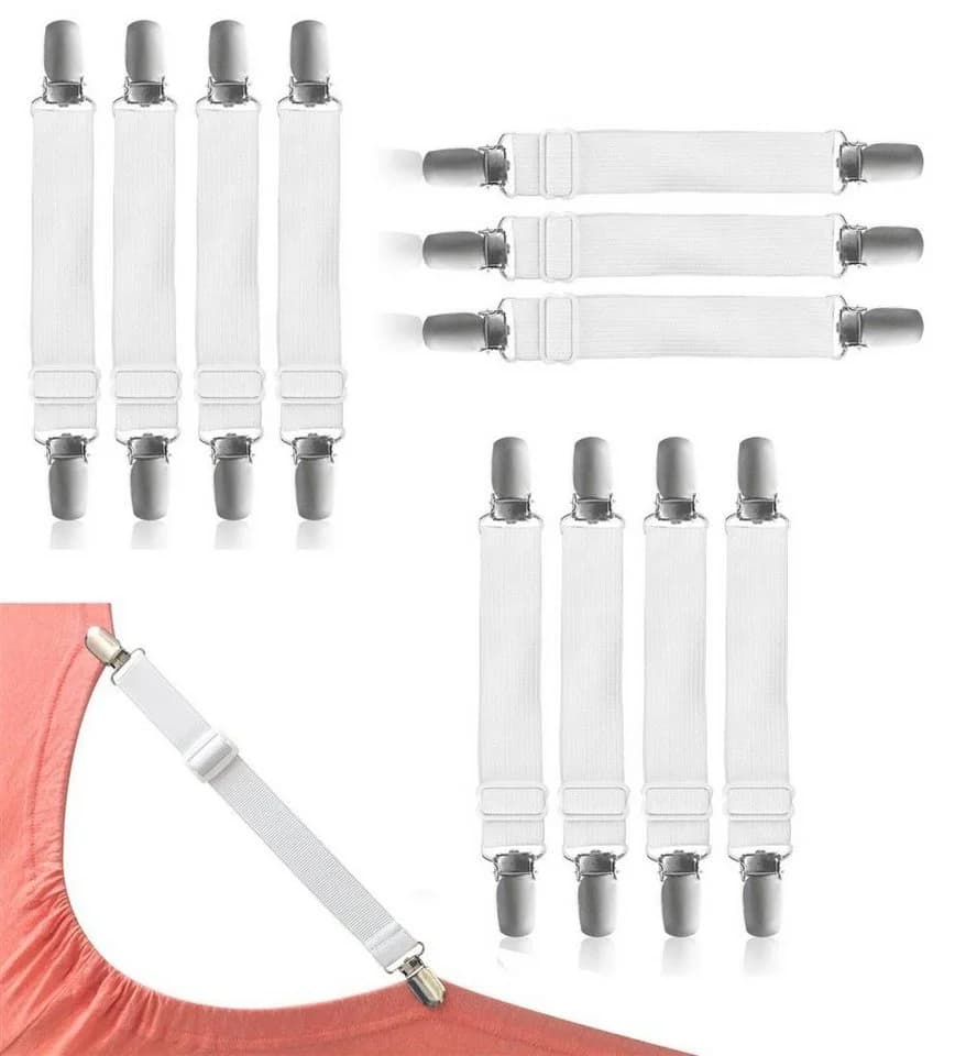 BAYLI Spannbettlaken-Spanner 12er Set Weiß Nylon Edelstahl - Bild 2