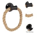BAYLI Möbelgriff 2er Set Industrial Rohr Handtuchhalter mit Hanfseil, schwarz Bild 3