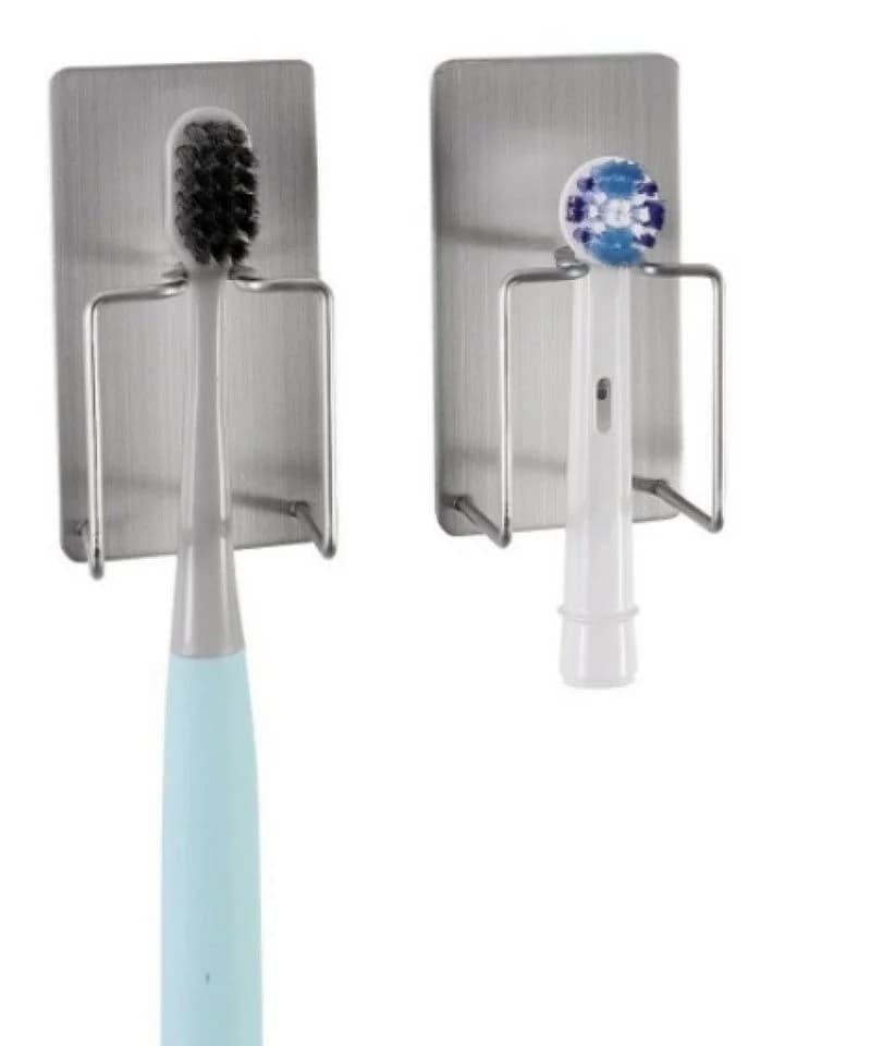 BAYLI Zahnbürstenhalter 2er Set Edelstahl Selbstklebend Silber - Bild 3