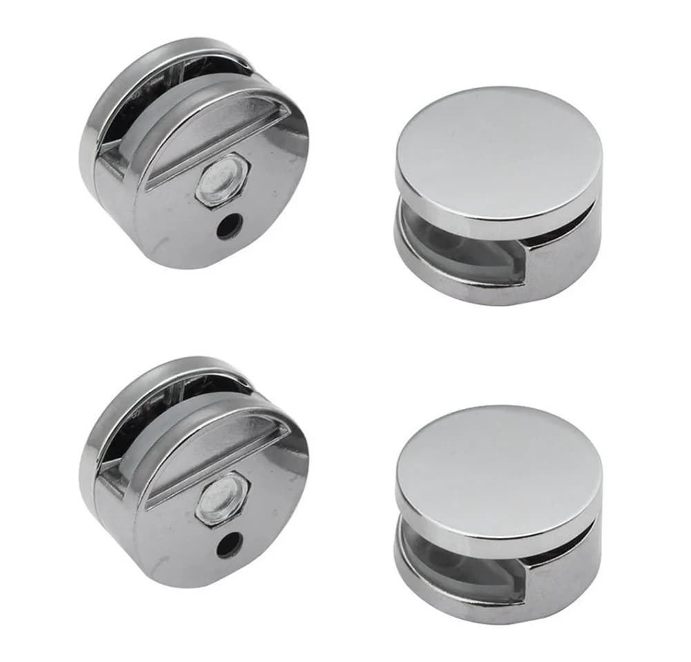 BAYLI 8er Set Spiegelaufhängung Clips Silber Verchromt - Bild 4
