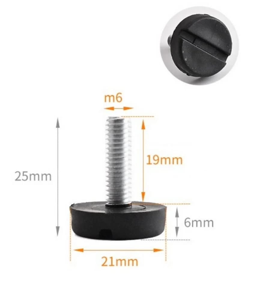 BAYLI Möbelfuß 4er Set verstellbar schwarz M6 Nivellierfüße