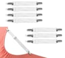 BAYLI Spannbettlaken-Halter 8er Set Weiß Verstellbar Bild 2