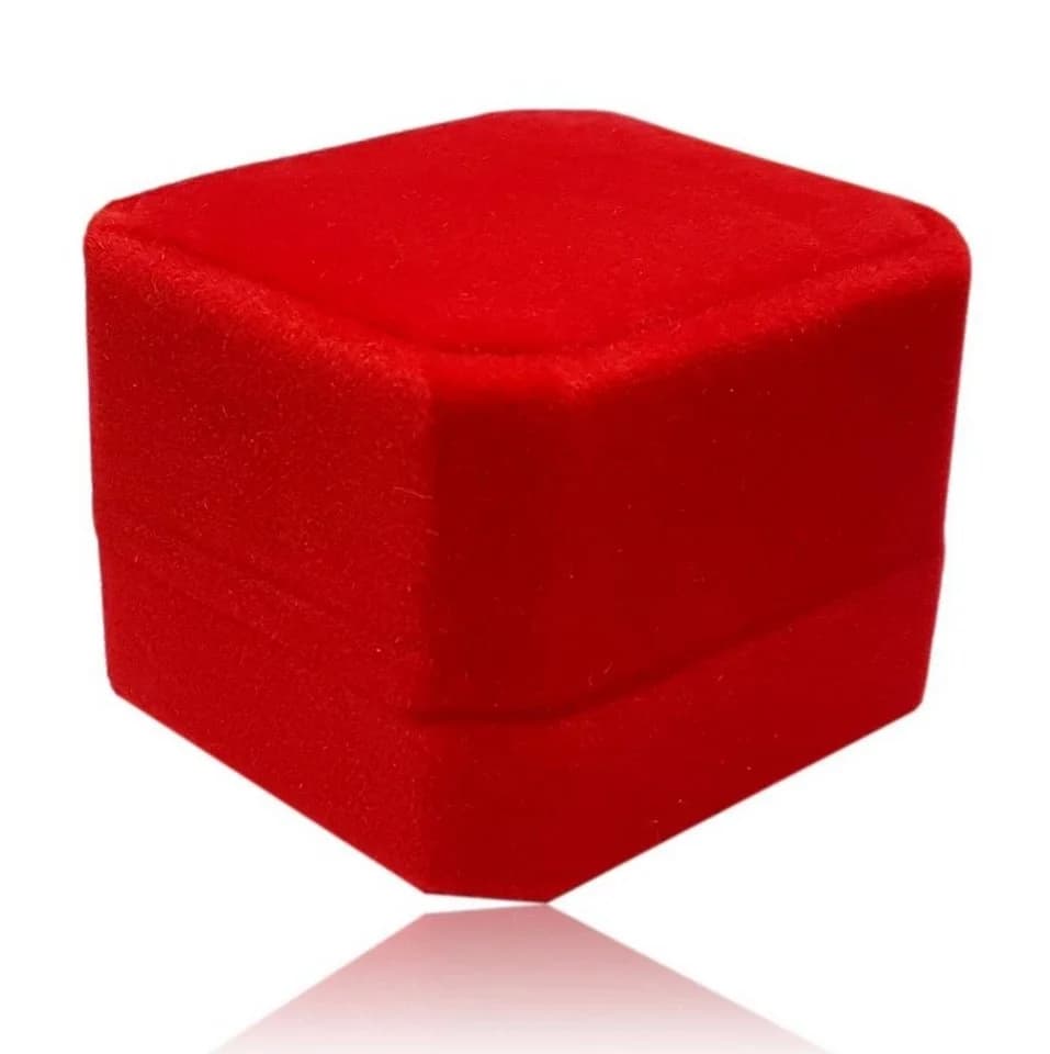 BAYLI Schmucketui 2er Pack Ringbox Rot Samt