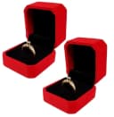 BAYLI Schmucketui 2er Pack Ringbox Rot Samt Bild 2