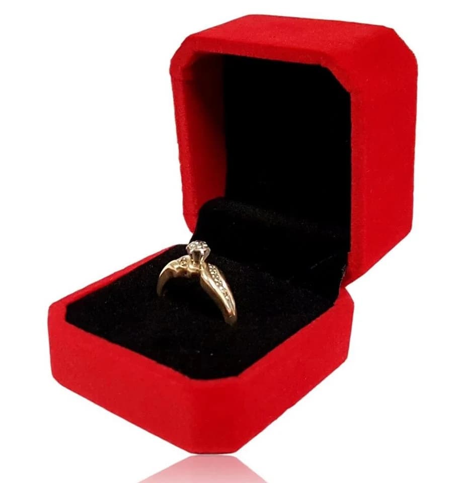 BAYLI Schmucketui 2er Pack Ringbox Rot Samt - Bild 4