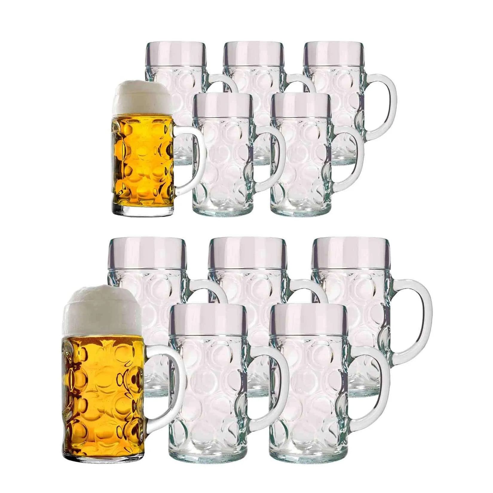Stölzle Lausitz Bierkrüge Isar 12er Set 0,5l + 1l Glas