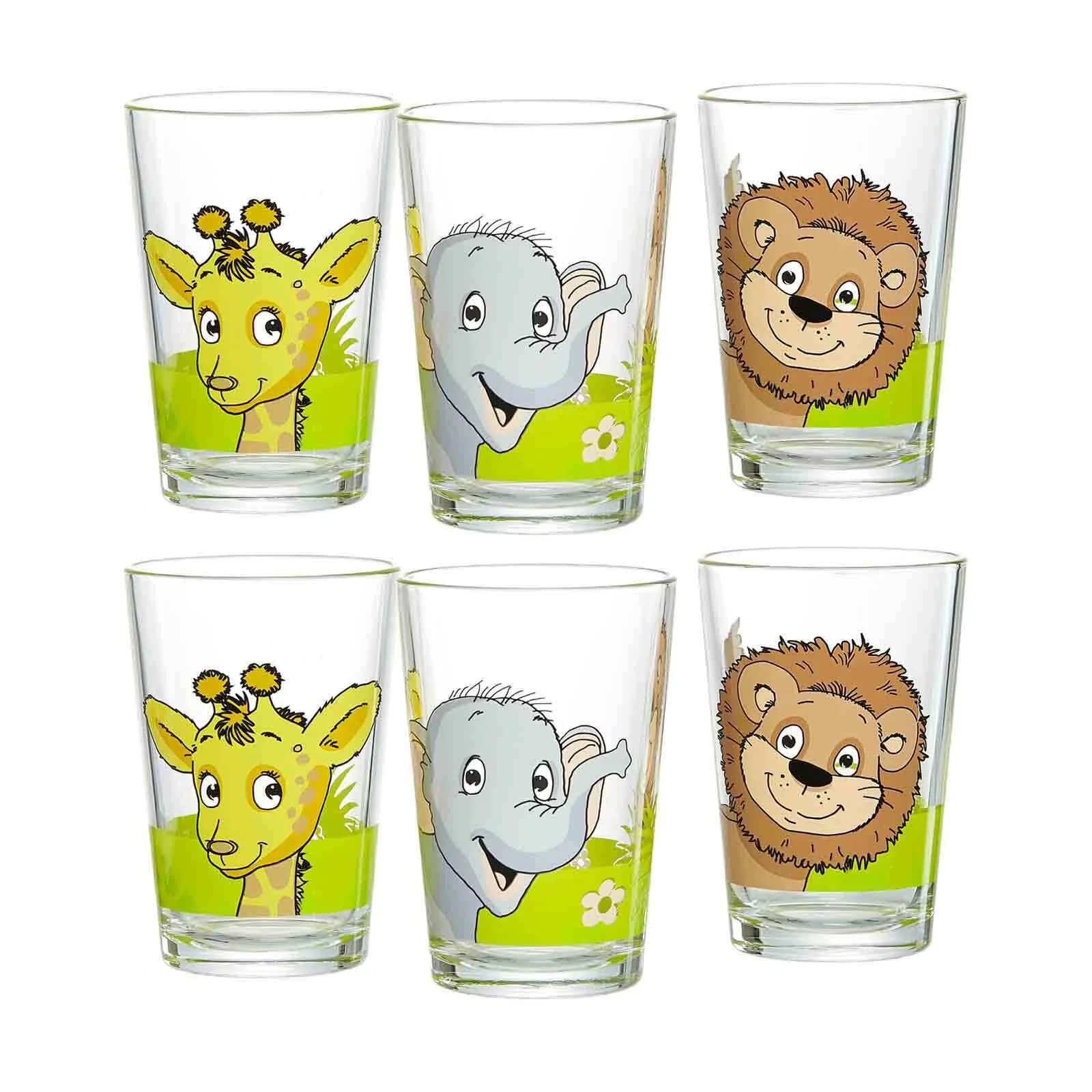 Ritzenhoff & Breker Kindergläser Dschungeltiere 6-tlg. Bunt Glas