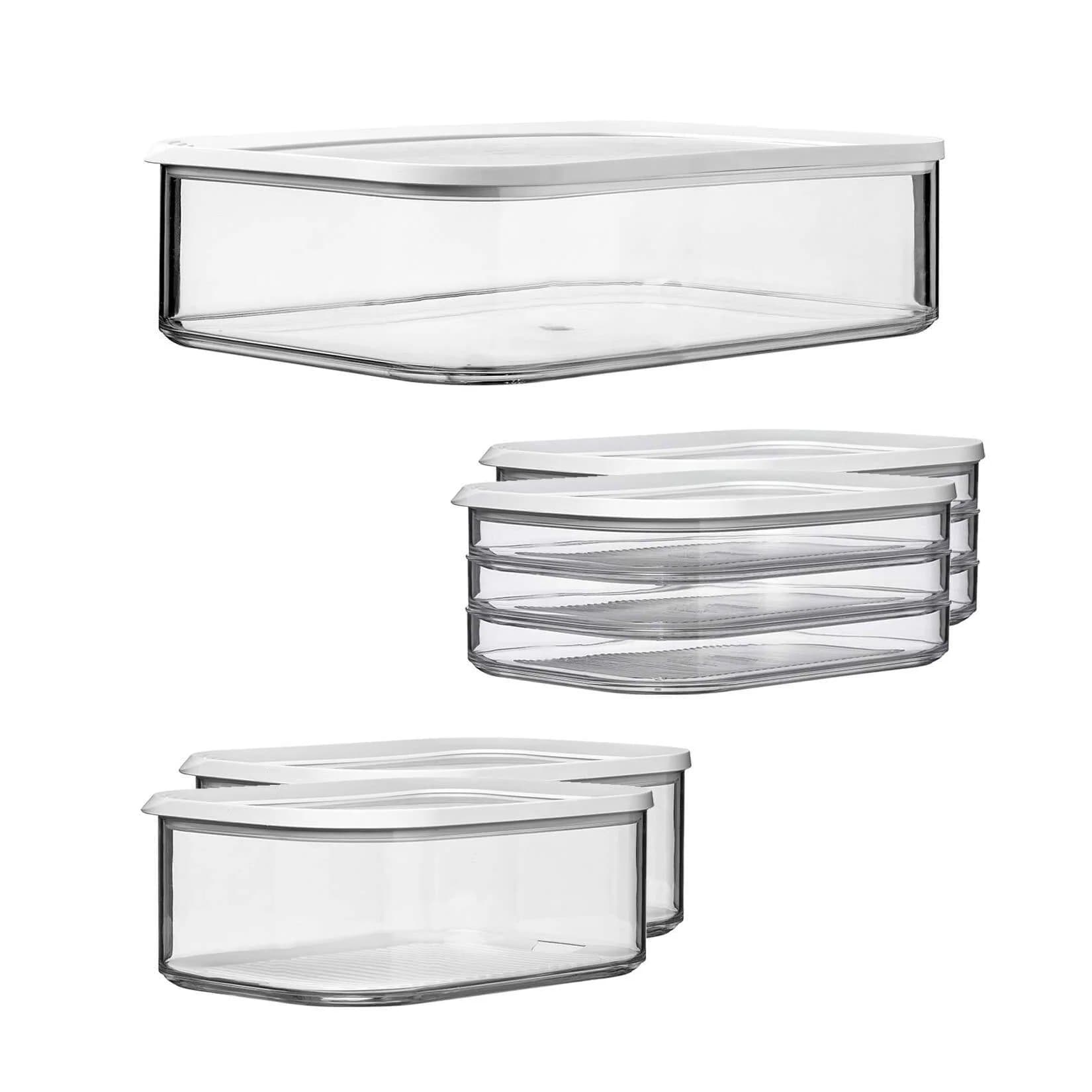 Mepal Aufschnittdosen Modula 5er Set Transparent/Weiß
