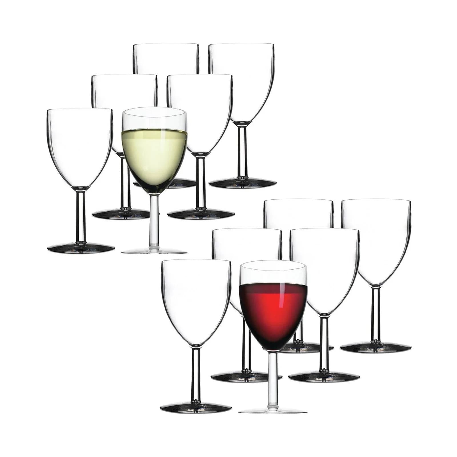 Mepal Kunststoff Rot- und Weißweingläser 12er Set 300ml + 200ml - Bild 2