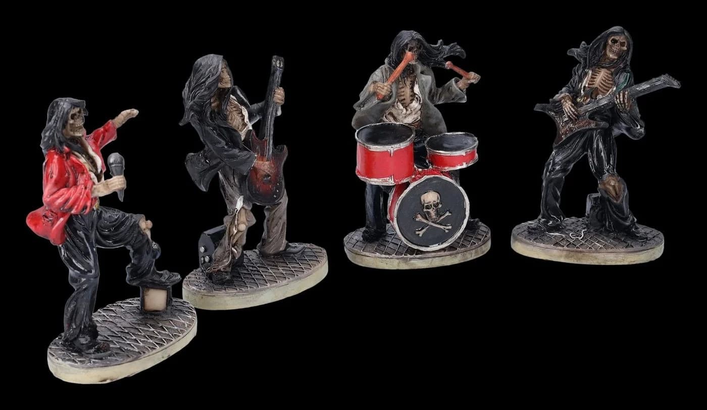 Figuren Shop GmbH Gothic Skelett Rockband Dekofigur One Hell of a Band - Bild 3