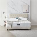 V6 Boxspringbett Modell 212 ohne Matratze – Anthrazit/Beige/Grau Bild 1