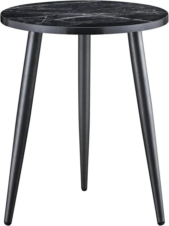 Z-Hom Couchtisch Marmoroptik Schwarz Stahlbeine - Bild 2