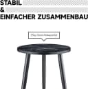 Z-Hom Couchtisch Marmoroptik Schwarz Stahlbeine Bild 3