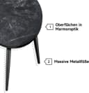 Z-Hom Couchtisch Marmoroptik Schwarz Stahlbeine Bild 5
