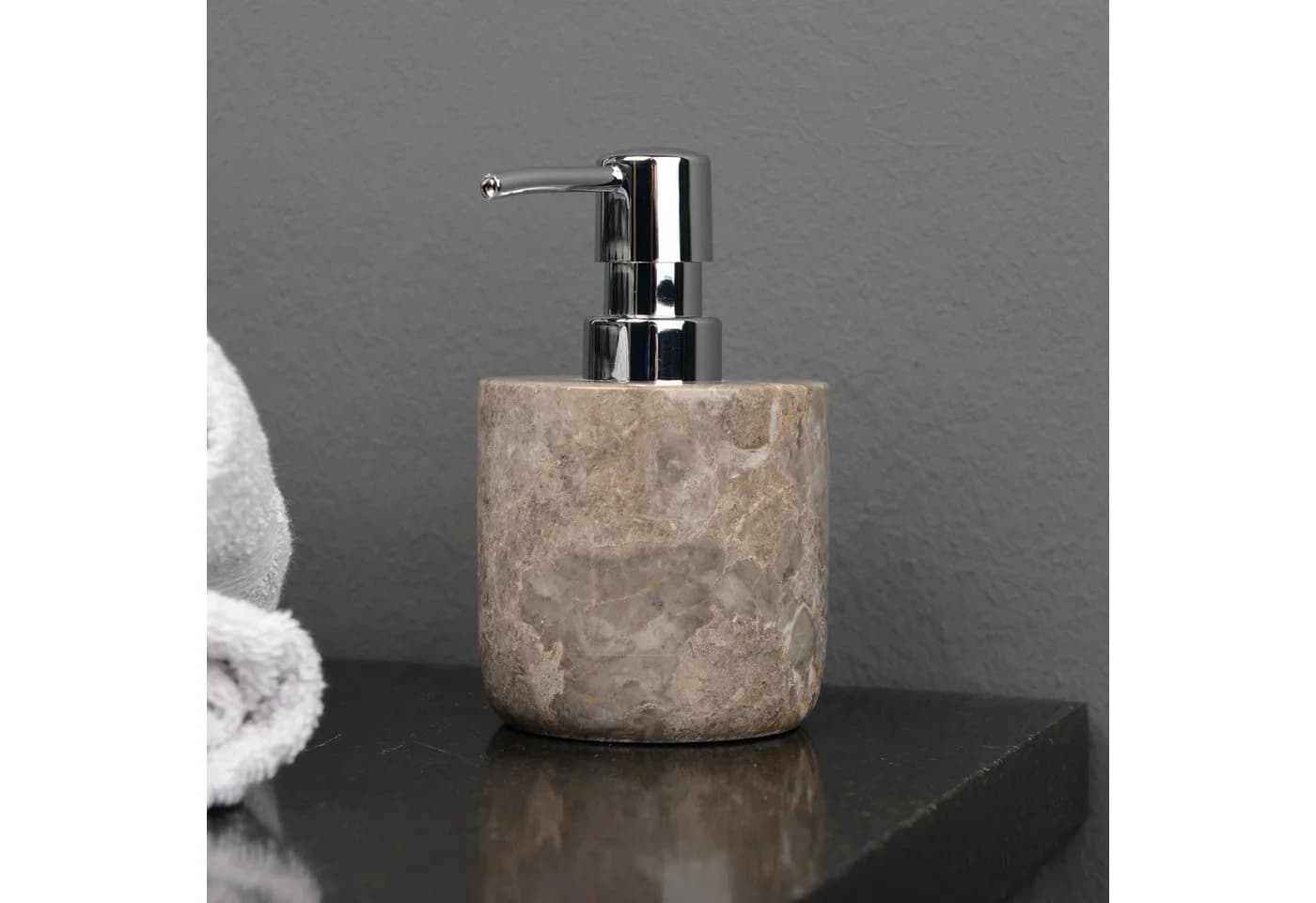 wohnfreuden Seifenspender Marmor Lasa grau 30837 - Bild 2