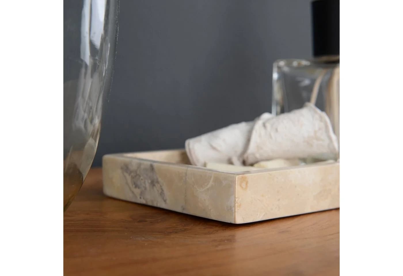 wohnfreuden Dekotablett Marmor 24x12 cm Creme Rechteckig - Bild 4