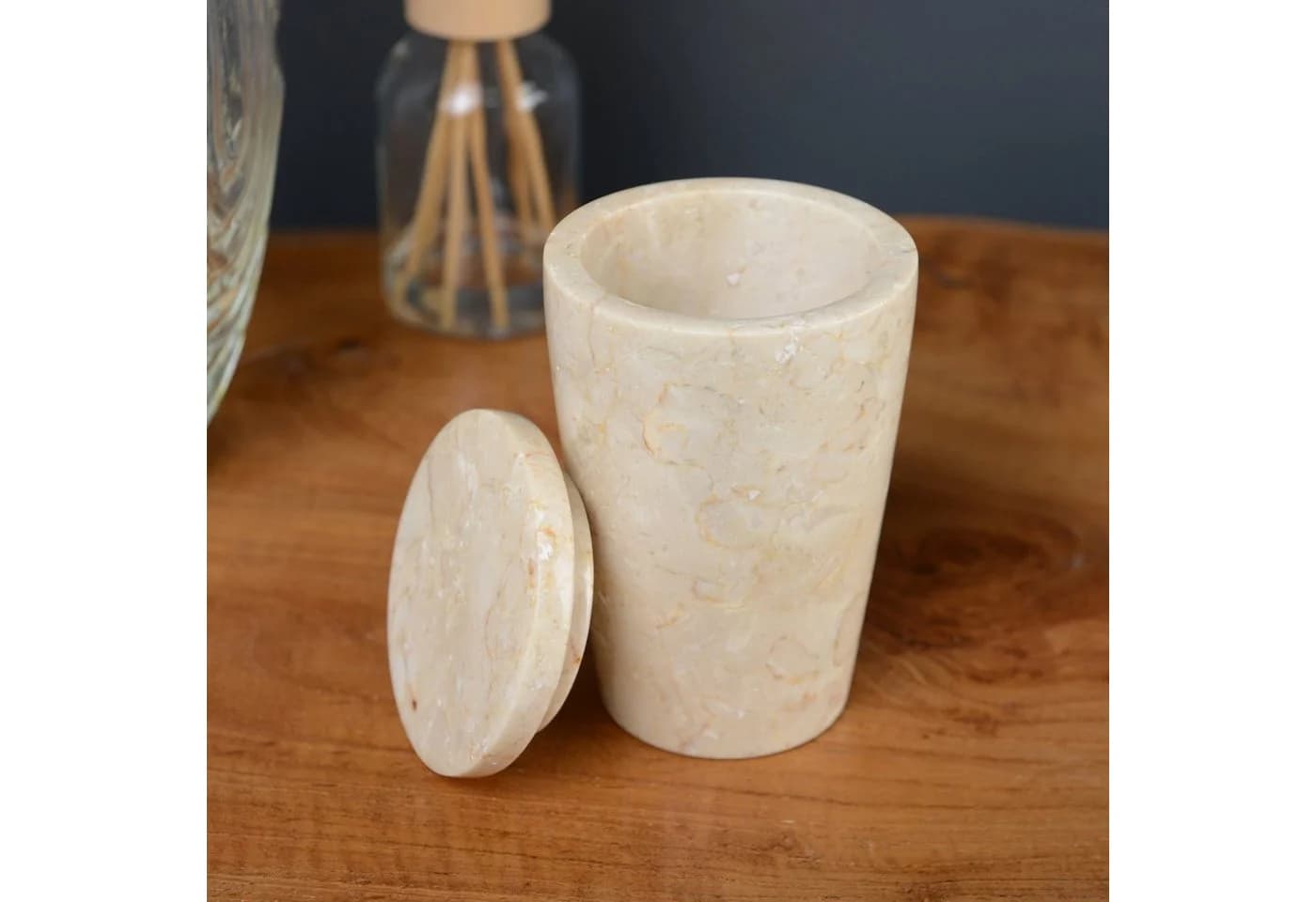 wohnfreuden Aufbewahrungsdose Marmor Creme