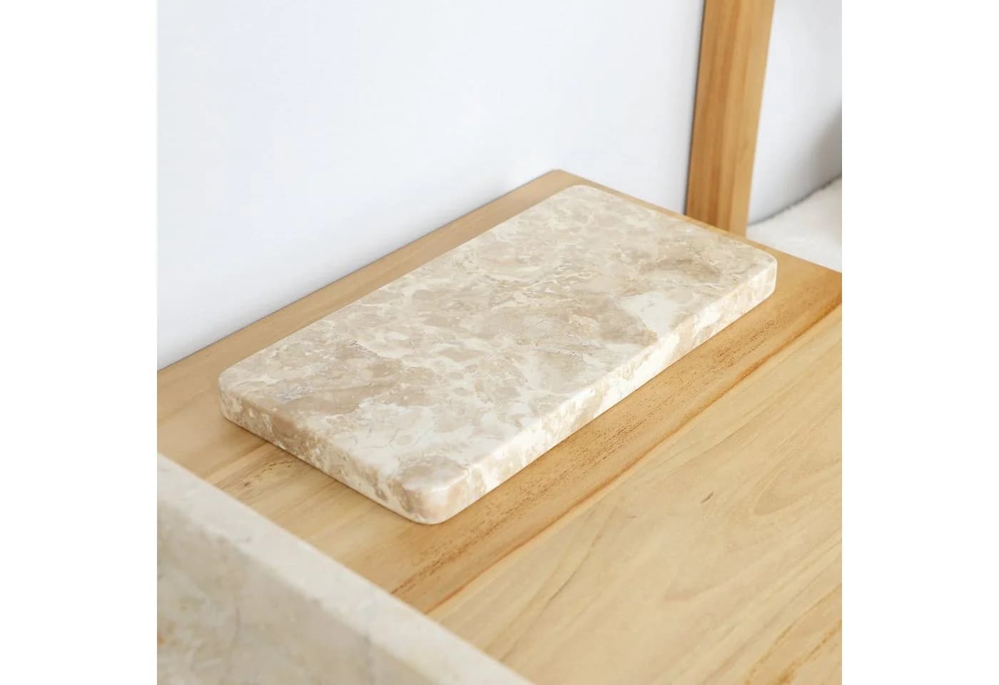 wohnfreuden Dekotablett Marmor 30 cm Creme Rechteckig Flach - Bild 3