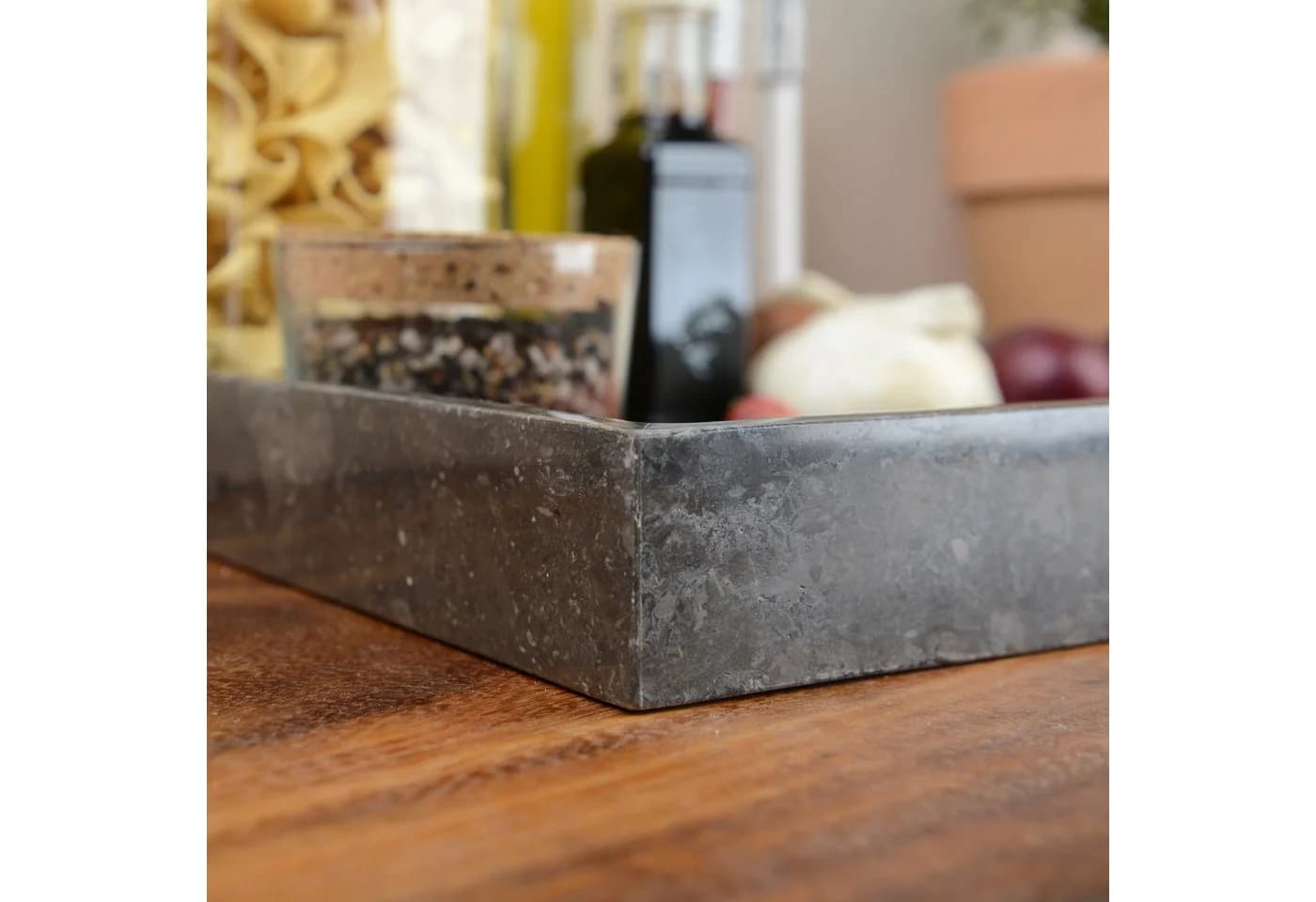 wohnfreuden Dekotablett Marmor 30 cm Anthrazit - Bild 4