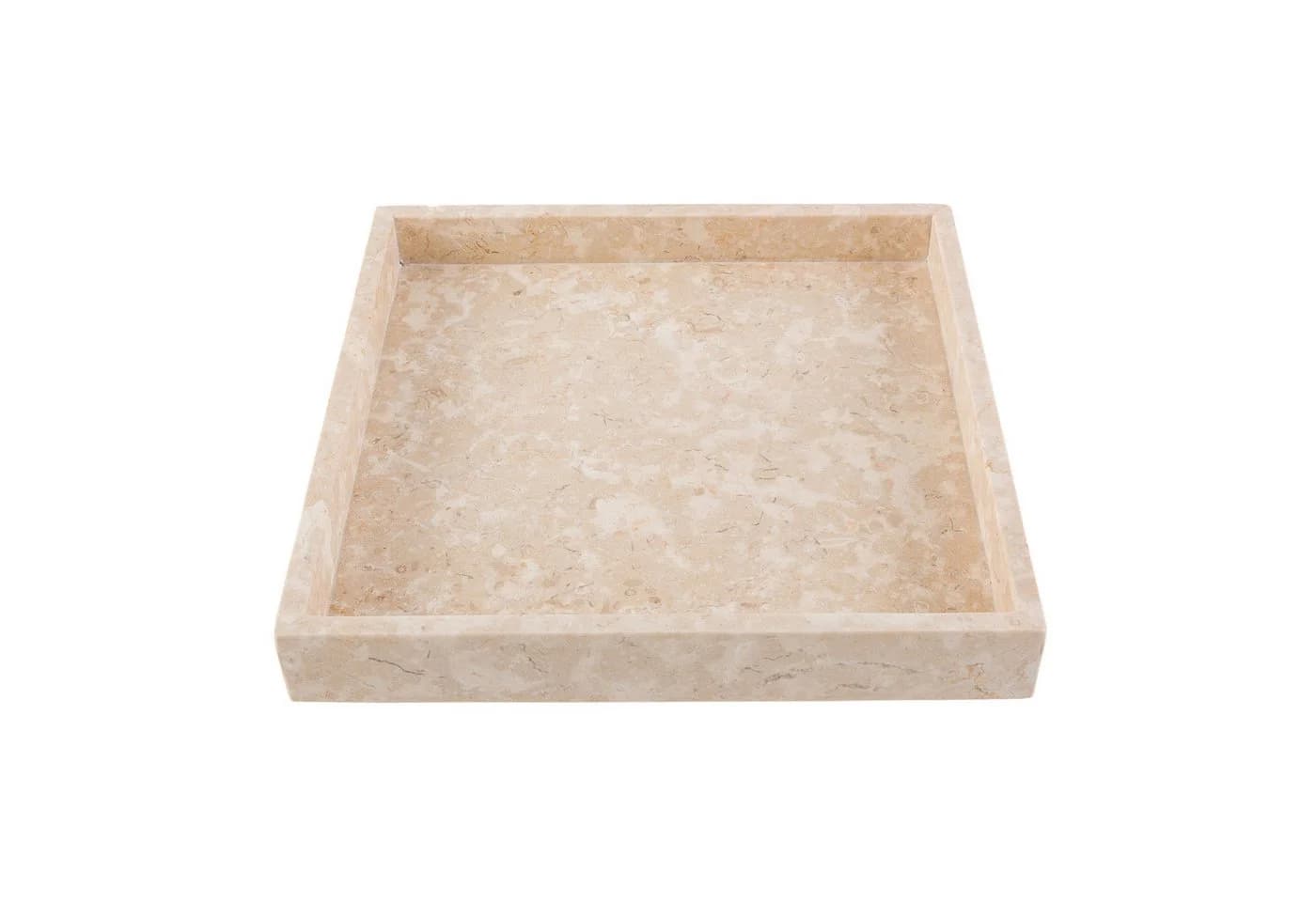 wohnfreuden Dekotablett Marmor 30 cm Creme quadratisch - Bild 2