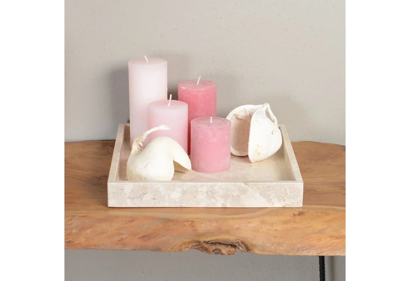 wohnfreuden Dekotablett Marmor 30 cm Creme quadratisch - Bild 4