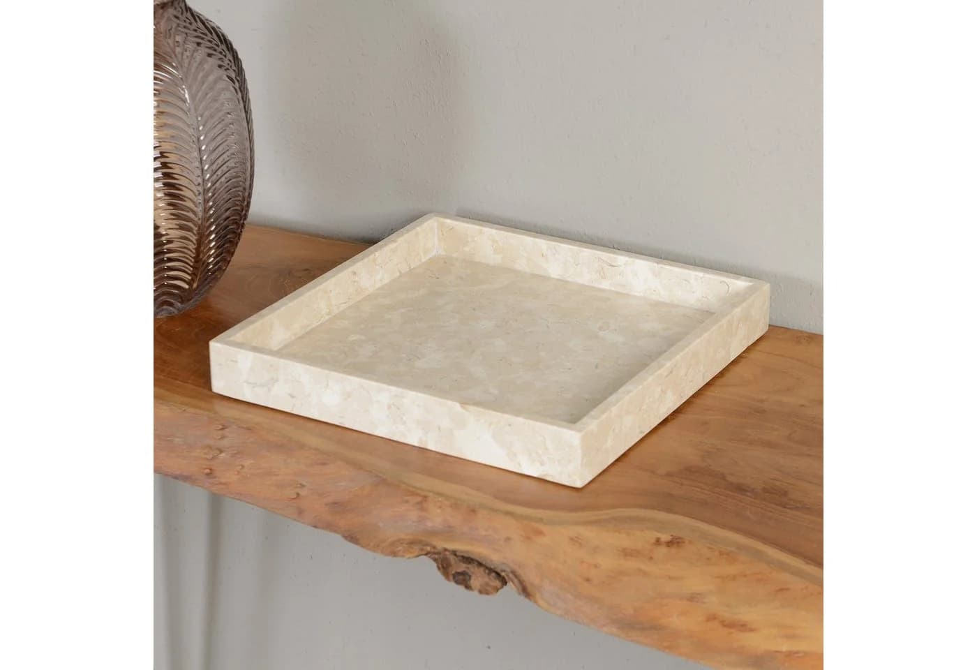 wohnfreuden Dekotablett Marmor 30 cm Creme quadratisch - Bild 5