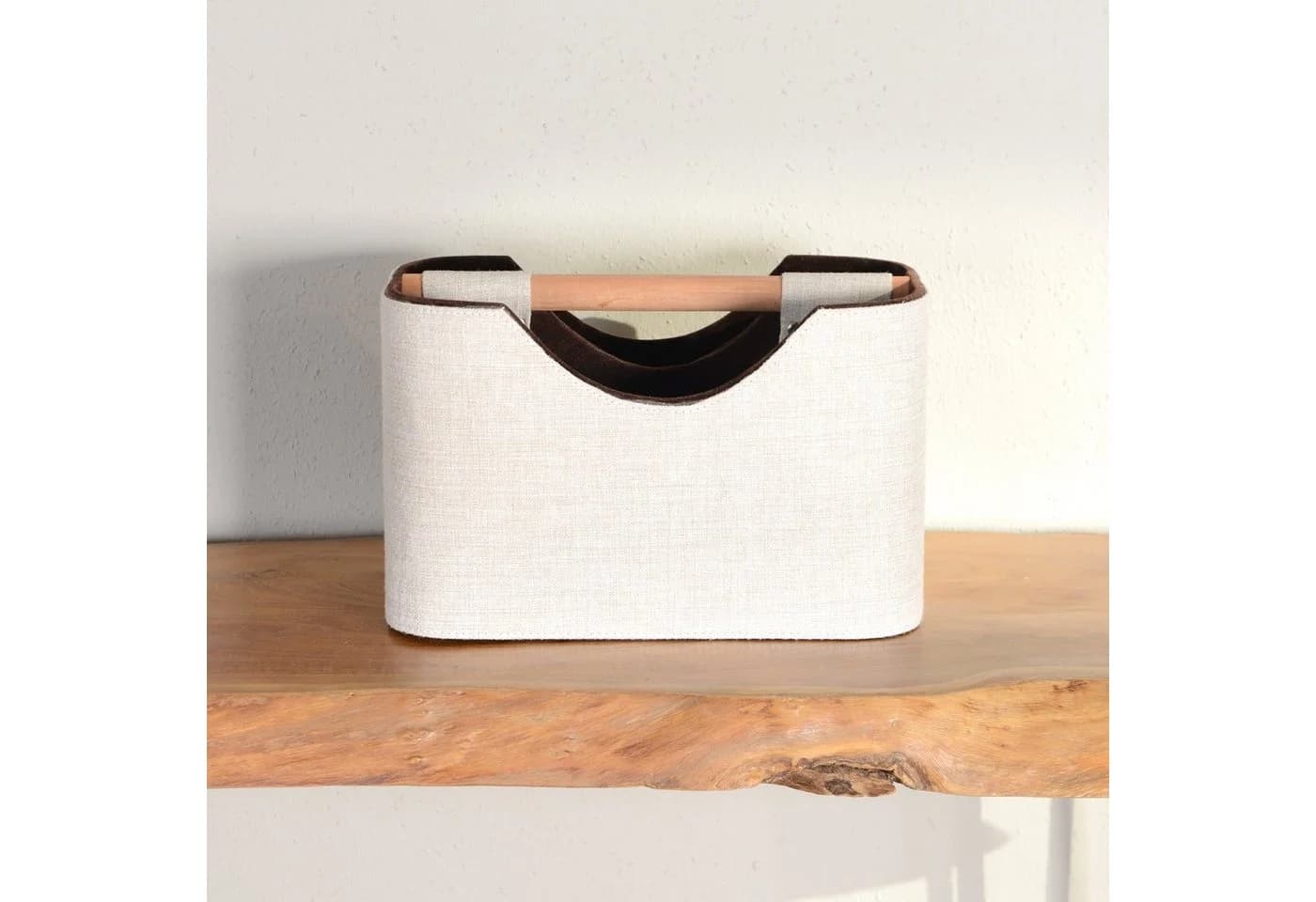 wohnfreuden Zeitungsständer Stoff Teakholz 30 cm - Bild 3