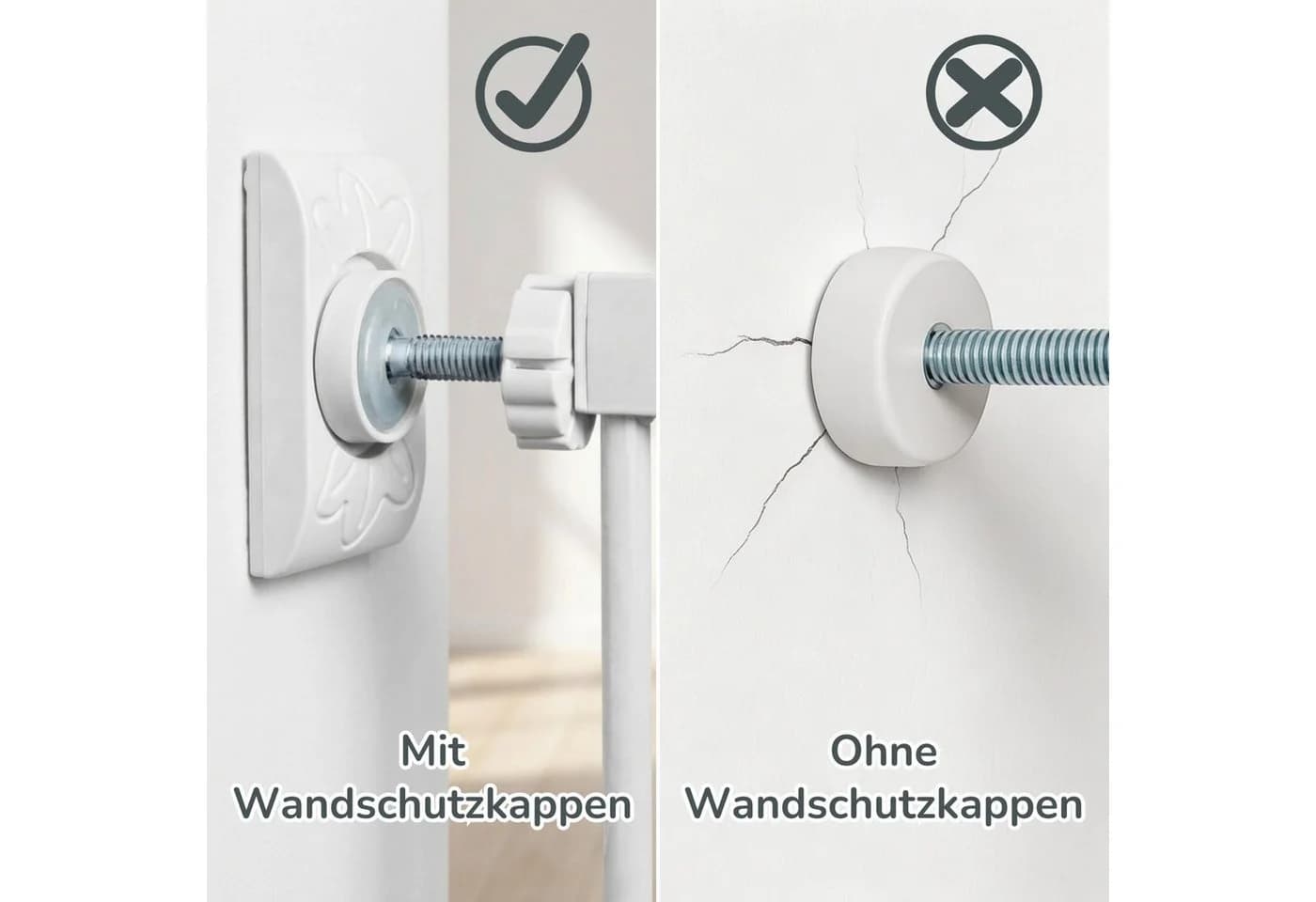 Bronea Wandschutzpads Eckig für Treppengitter & Türschutzgitter - Bild 4