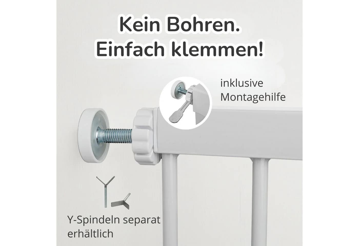 Bronea Treppenschutzgitter LUCA-M Weiß Ohne Bohren - Bild 5