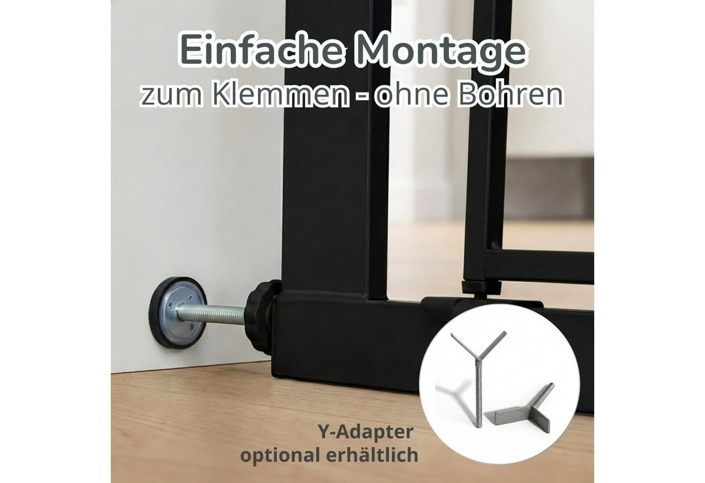 Bronea BALU Treppenschutzgitter Schwarz ohne Bohren - Bild 3