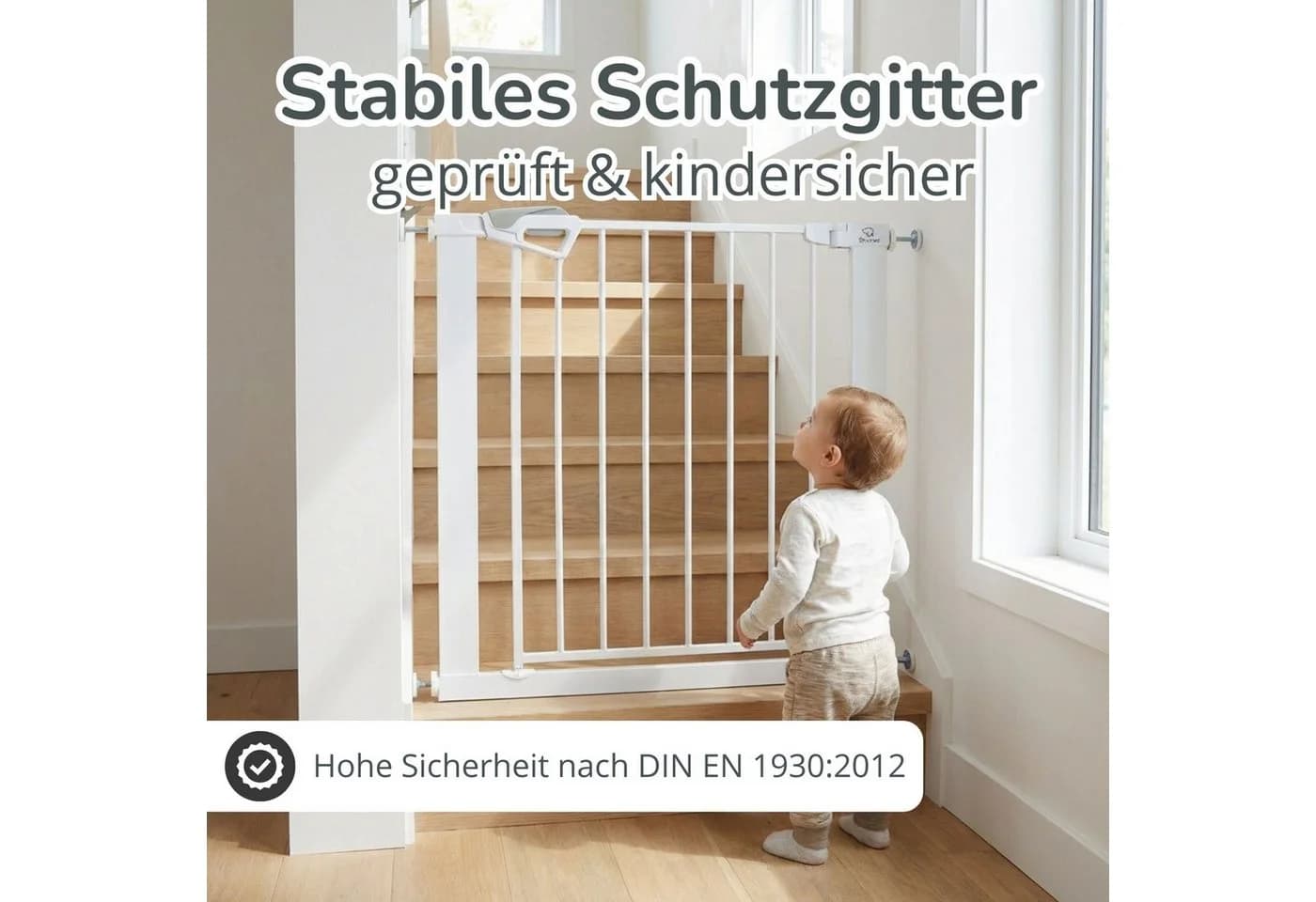Bronea BALU Treppenschutzgitter ohne Bohren mit Auto-Close & Safety-Lock
