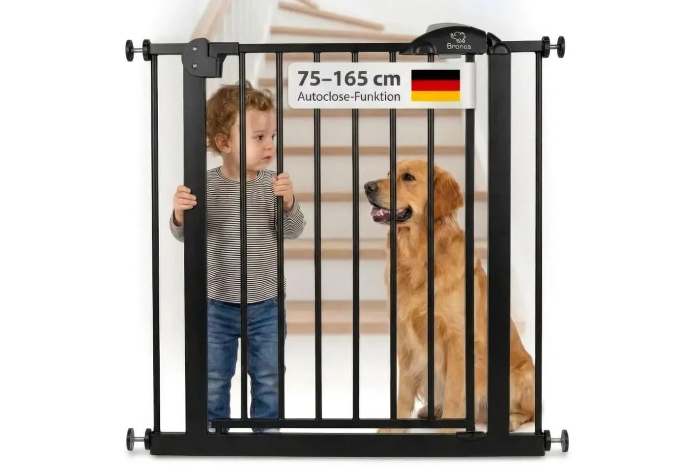 Bronea Treppenschutzgitter CLEO Schwarz ohne Bohren - Bild 2