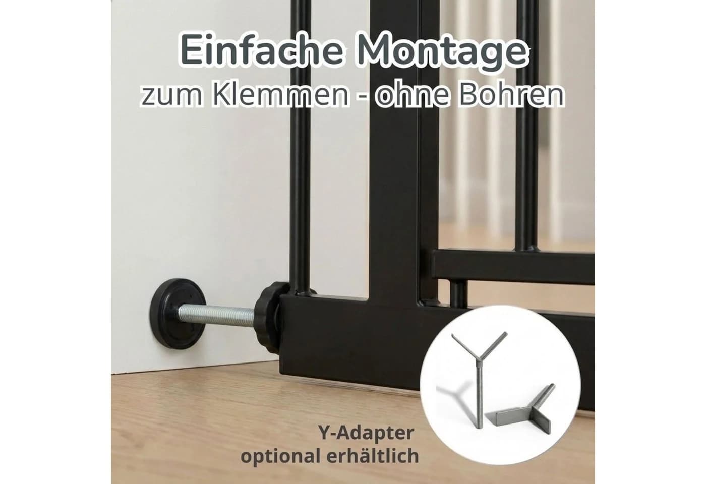 Bronea Treppenschutzgitter CLEO Schwarz ohne Bohren - Bild 3