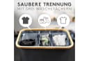 Falkenwerk Wäschekorb 3 Fächer Grau 145L XXL mit Deckel Bild 1