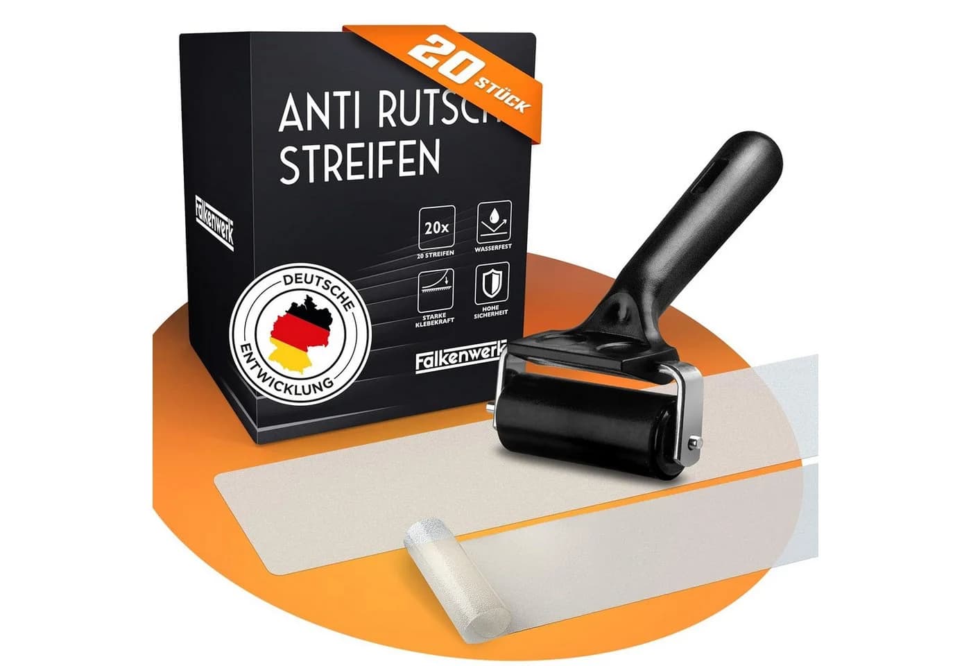 Falkenwerk Stufenmatte Anti-Rutsch Transparent Selbstklebend 20 Stück - Bild 2
