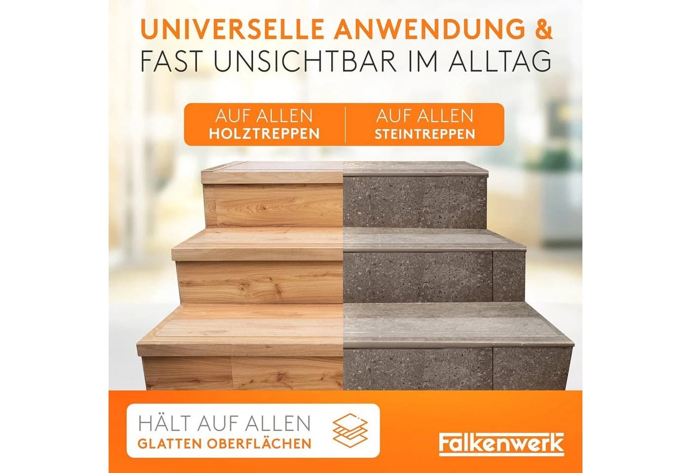 Falkenwerk Stufenmatte Anti-Rutsch Transparent Selbstklebend 20 Stück - Bild 4