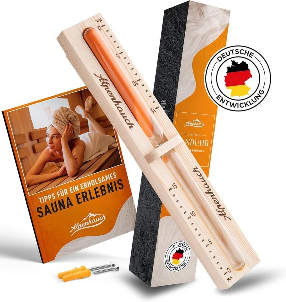 ALPENHAUCH Sauna-Sanduhr 15 Min. Naturholz mit Sicherheitsglas - Bild 2