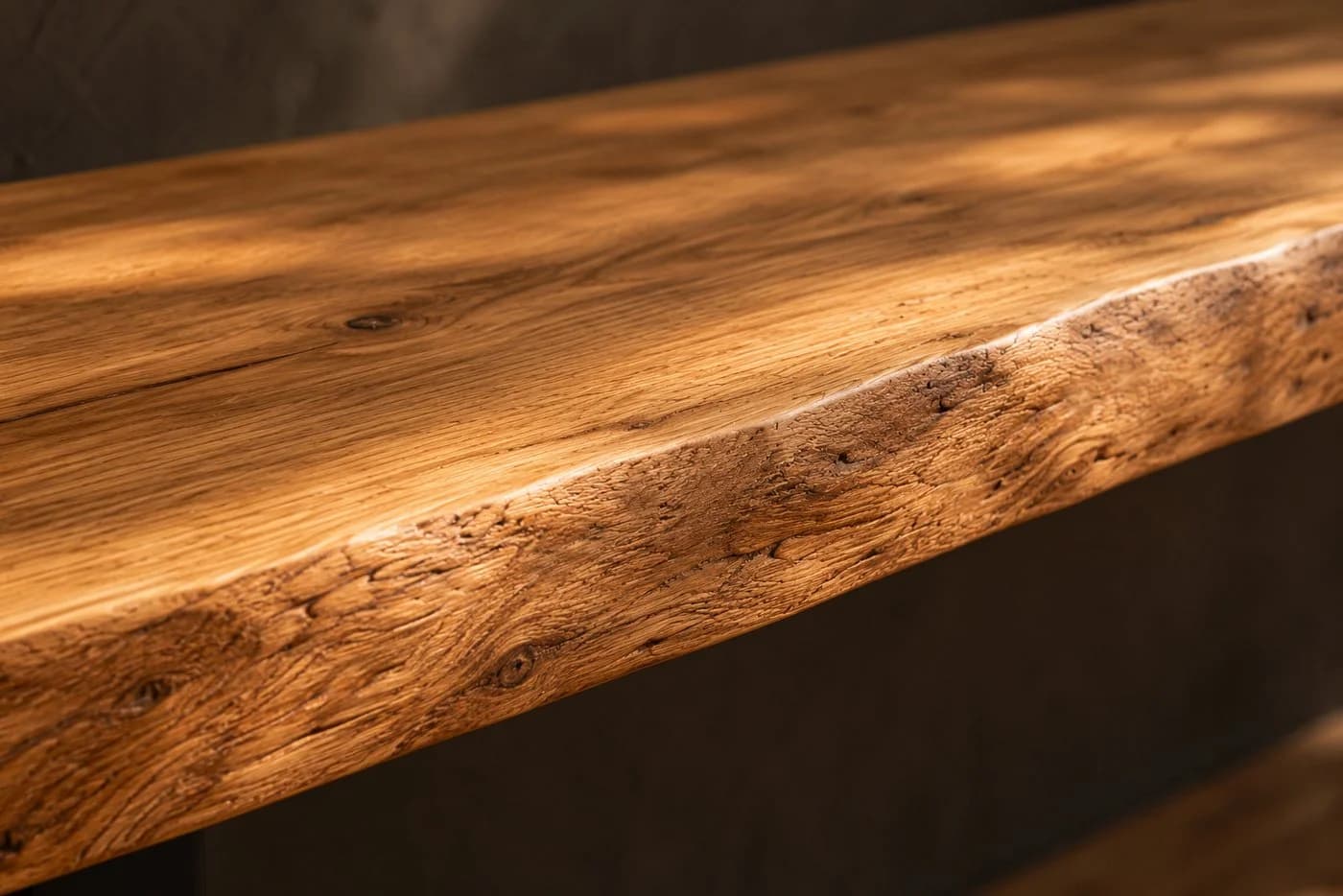 Living Oak Sitzbank Massivholz Eiche Kufen mit Baumkante