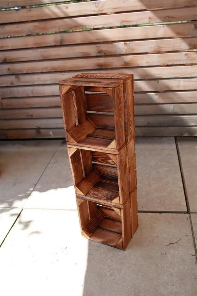 Teramico Holzkiste Weinkiste 22x20,5x15cm 3x Geflammt - Bild 3
