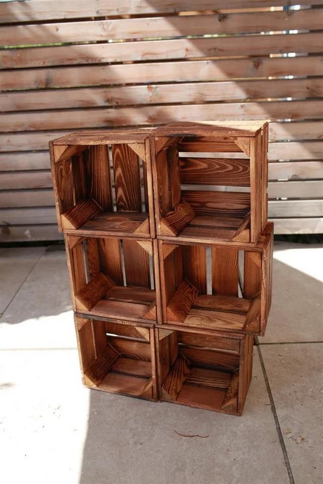 Teramico Holzkiste Weinkiste 22x20,5x15cm 3x Geflammt - Bild 4