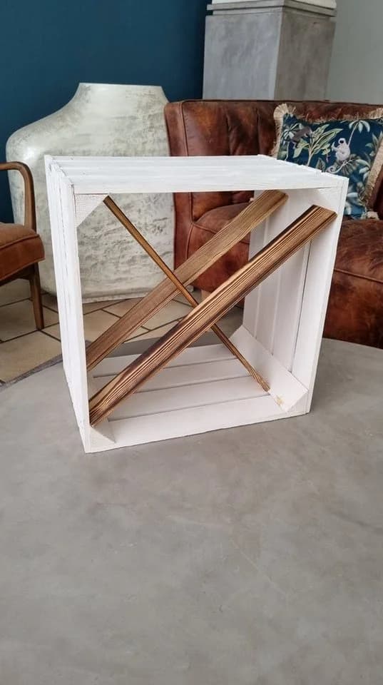 Teramico Weinregal Holz Weinkiste 40x30x40cm Weiß - Bild 3
