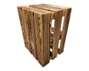 Teramico Holzkiste Obstkiste Regal 40x30x25cm Geflammt Boden Kurz Bild 5