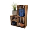 Teramico Holzkiste Set 3x Geflammt Aufbewahrungsbox Bild 2
